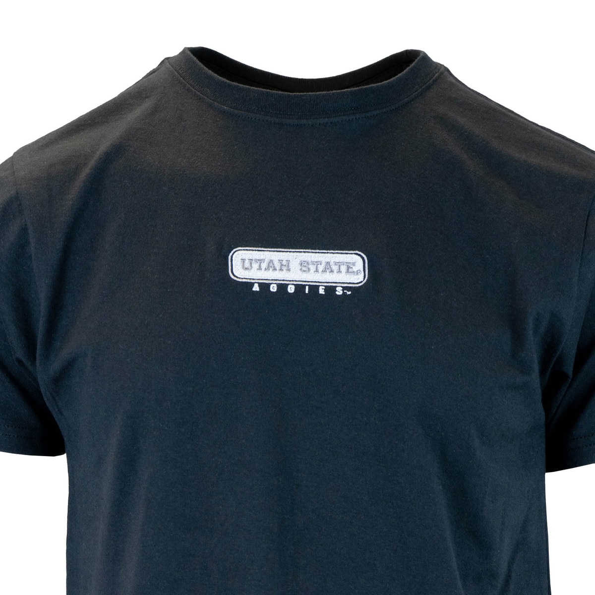 Utah state aggies small embroidered logo black unisex tshirt